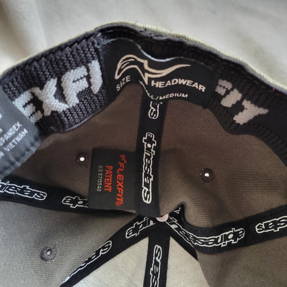 ALPINESTARS CORP Hat Cap Gray Green Flextfit Orange Logo 2PC - Picture 8 of 9